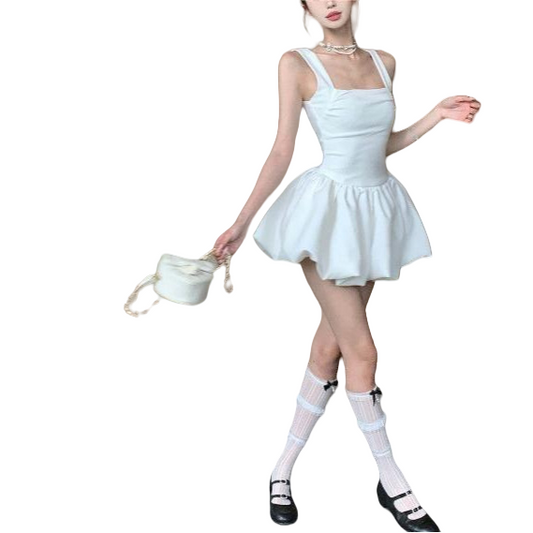 French style short skirt with sleeveless waist