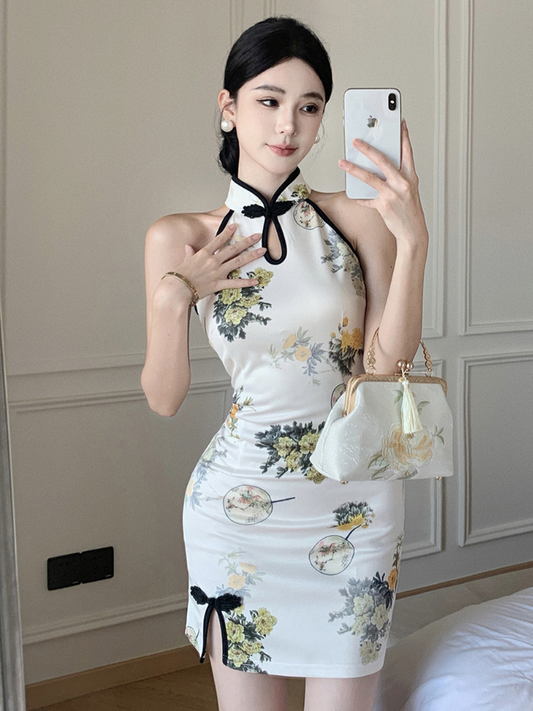 Sexy Sleeveless Shoulder-revealing Cheongsam