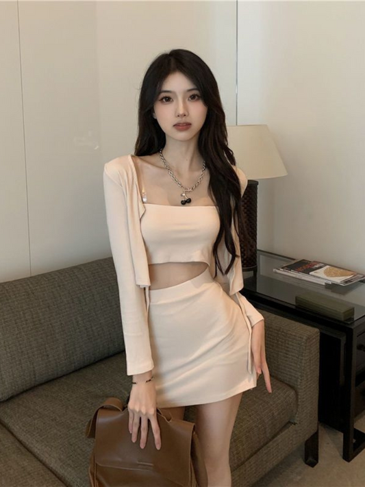 Sexy Strapless Short Three-Piece Set